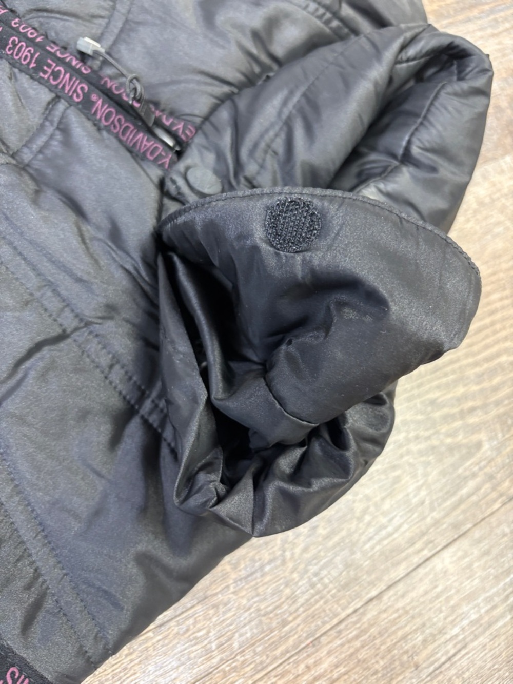Harley-Davidson Quilted Puffer Vest | Black w/ Purple Accents | Moto Layer L - Picture 4 of 11